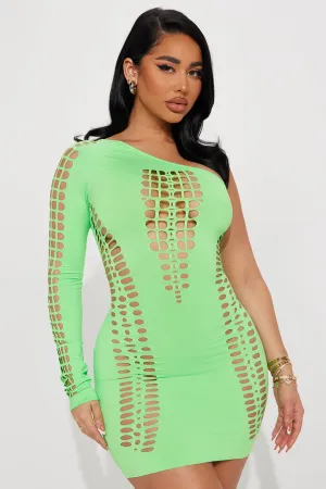 Alicia Mini Dress - Neon Green