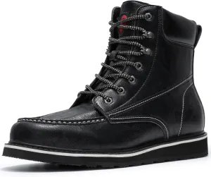 ANGRYRAM Steel Toe Work Boots for Men Comfortable Moc Toe Safety Boots,Waterproof Slip Puncture Resistant Industrial & Construction Work Boots