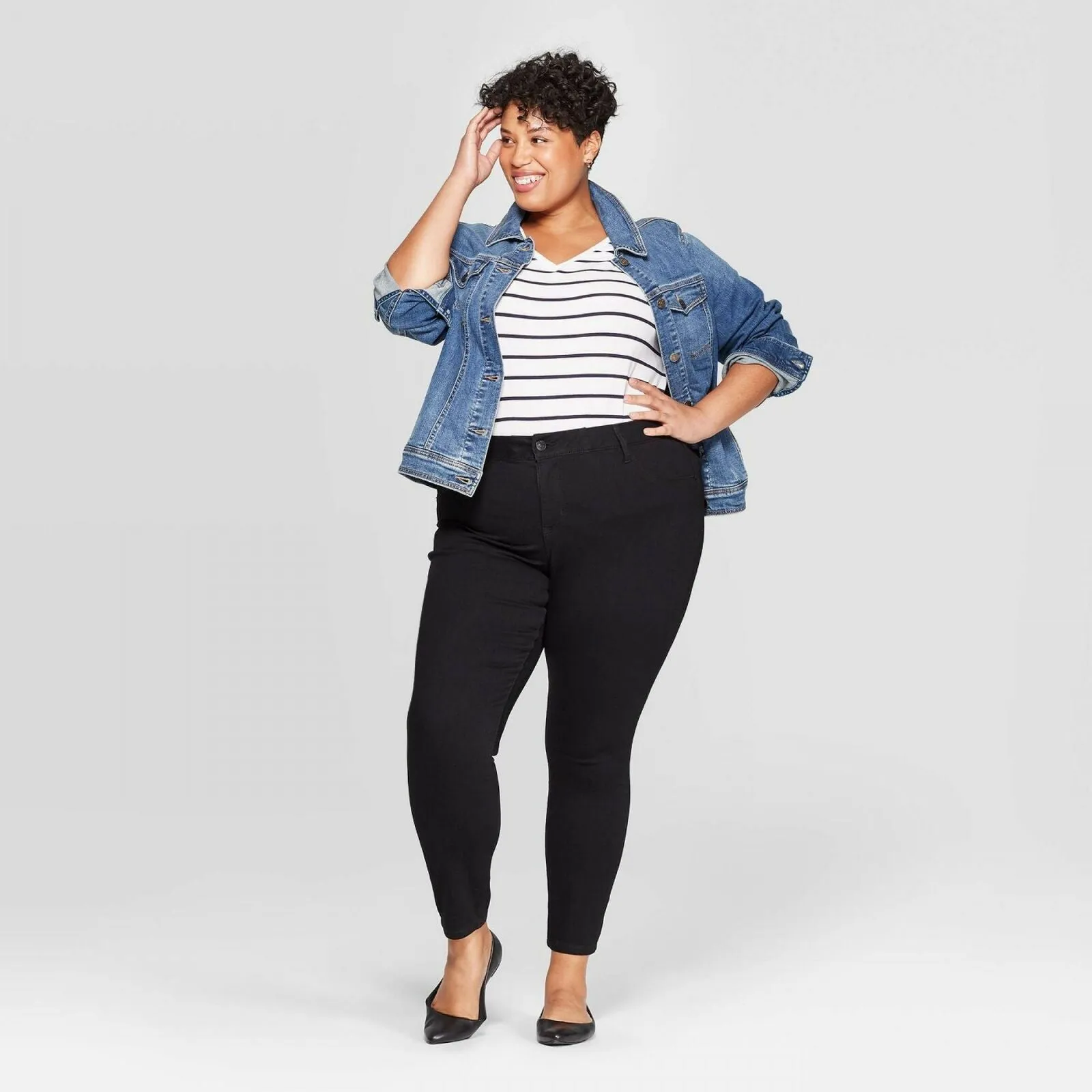 Ava & Viv Women's Plus Size Jeggings With Comfort Elastic Waist