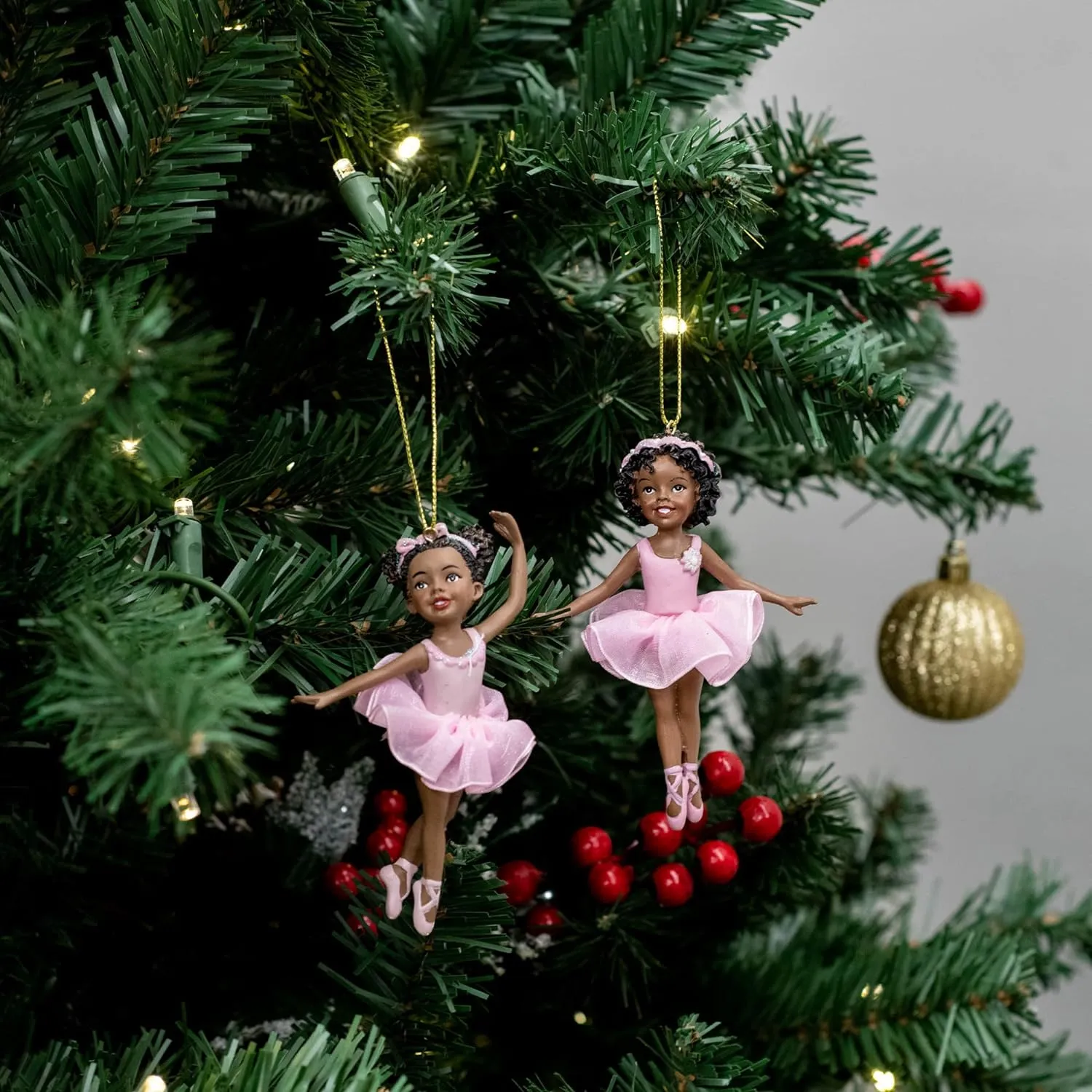 Ballerina Girls Christmas Ornament Set