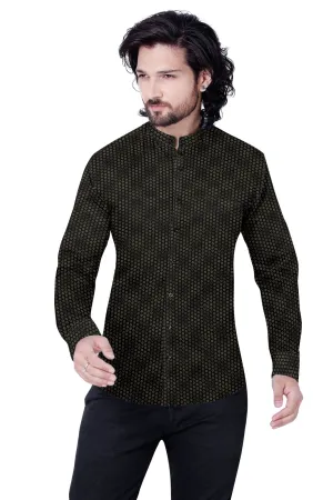 Black Golden Floral Cotton Shirt