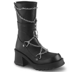 Bratty-120 Chain My Punk Black Boots
