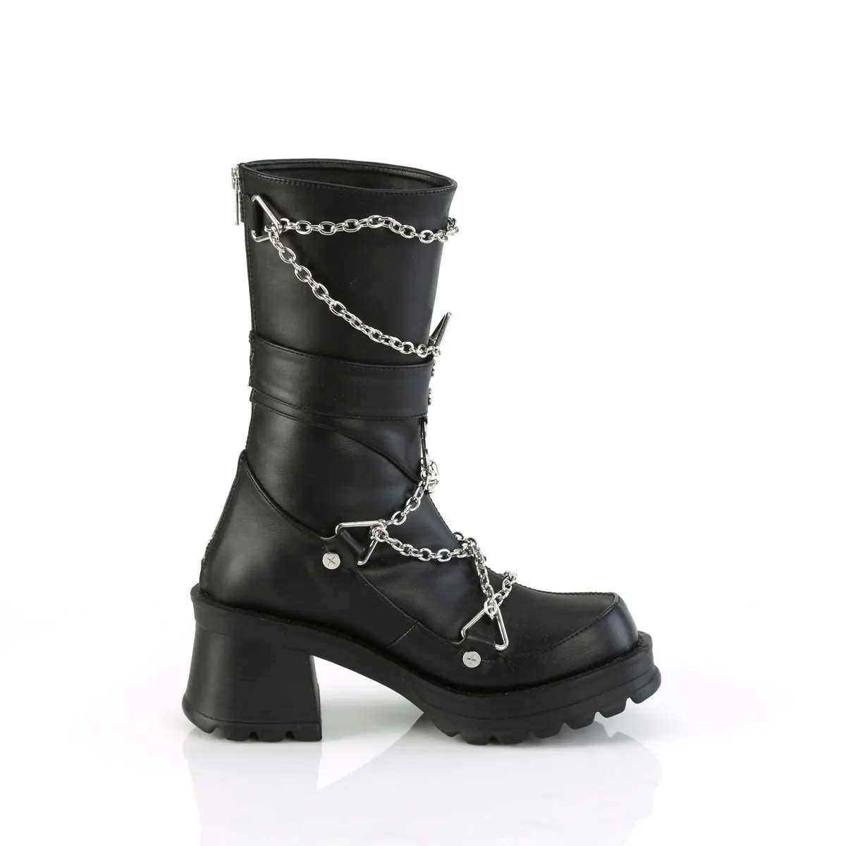 Bratty-120 Chain My Punk Black Boots