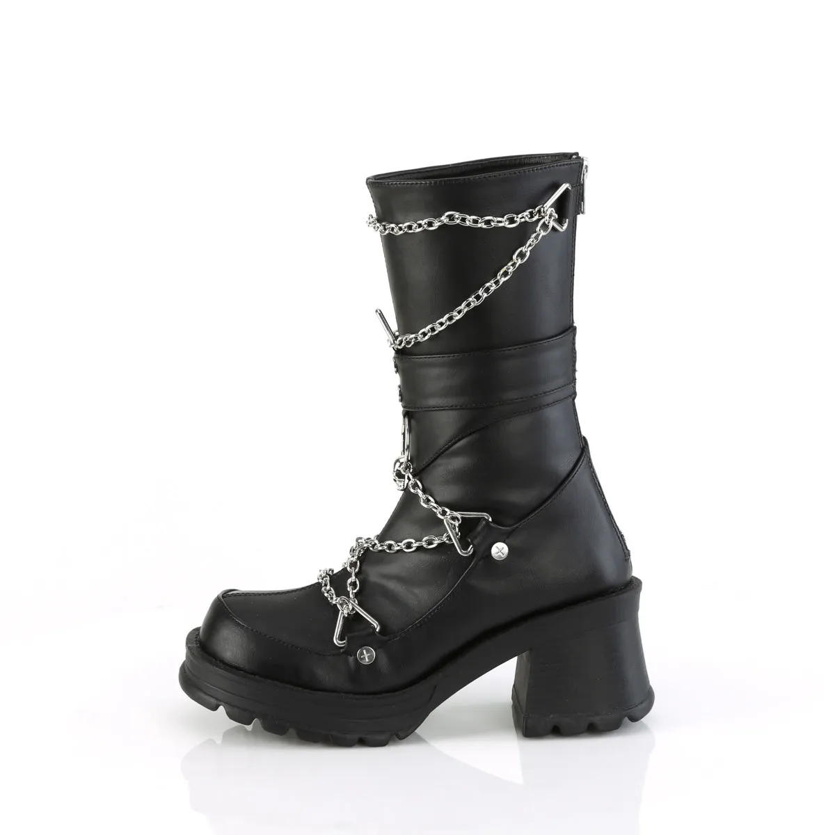 Bratty-120 Chain My Punk Black Boots