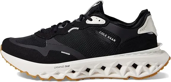 Cole Haan 5.ZeroGrand Runner Black/Black/Ivory Lace Up Chunky Heeled Sneakers