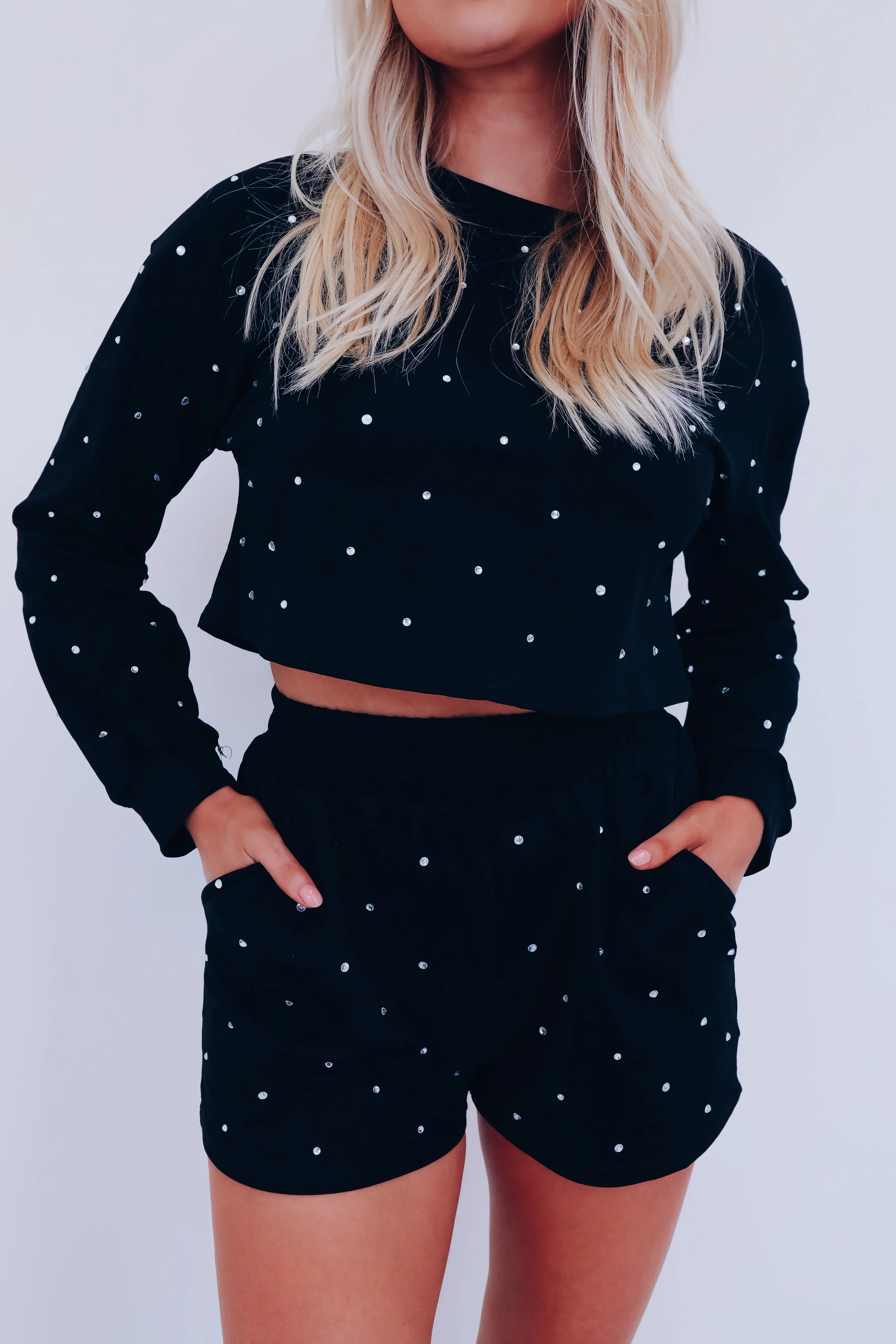 Dreaming Of Diamonds Shorts Set - Black