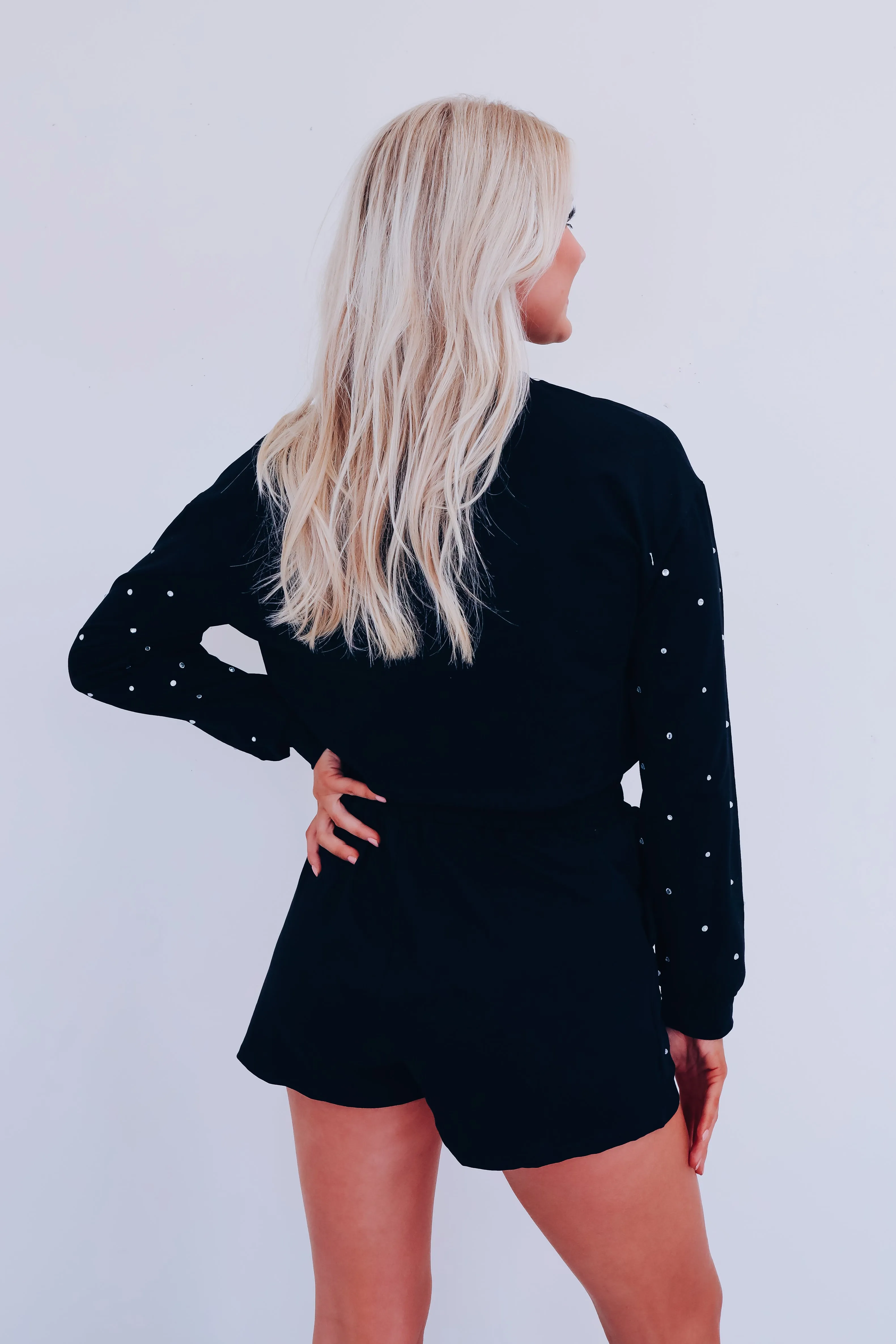 Dreaming Of Diamonds Shorts Set - Black