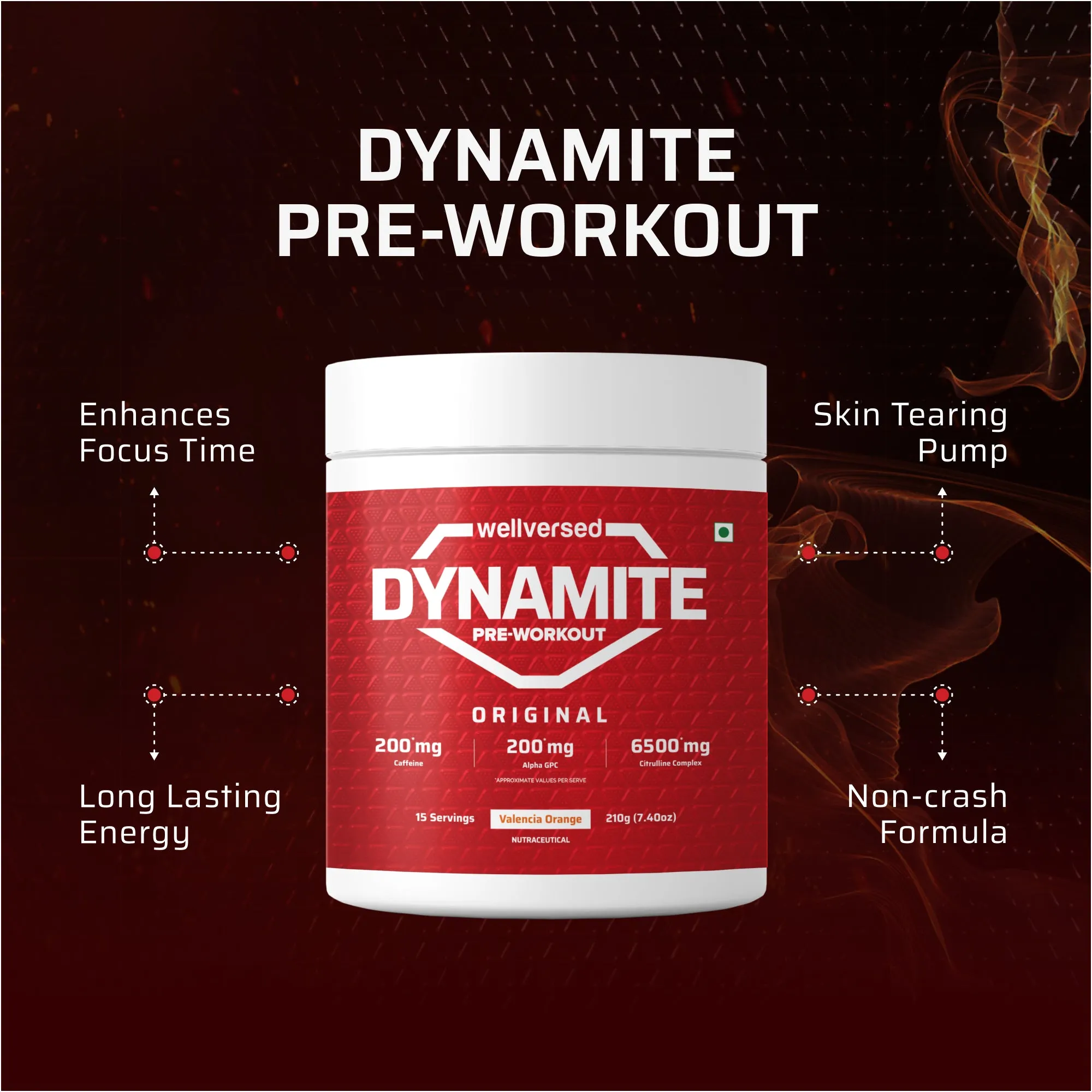 Dynamite Pre-workout (15 Servings, Valencia Orange)   YouWeFit Triple Strength Fish Oil (60 Capsules) | Power & Recovery | For Men & Women