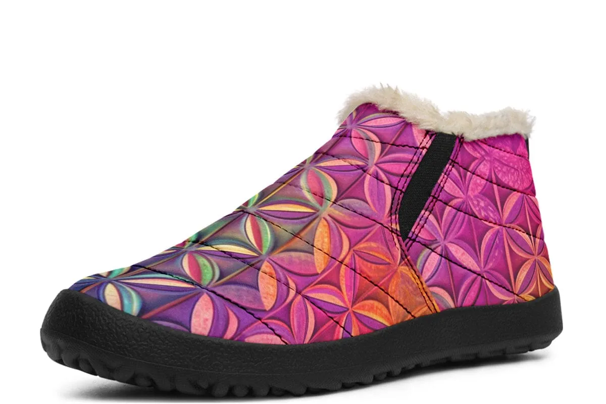 Flower Life Magenta Winter Slippers
