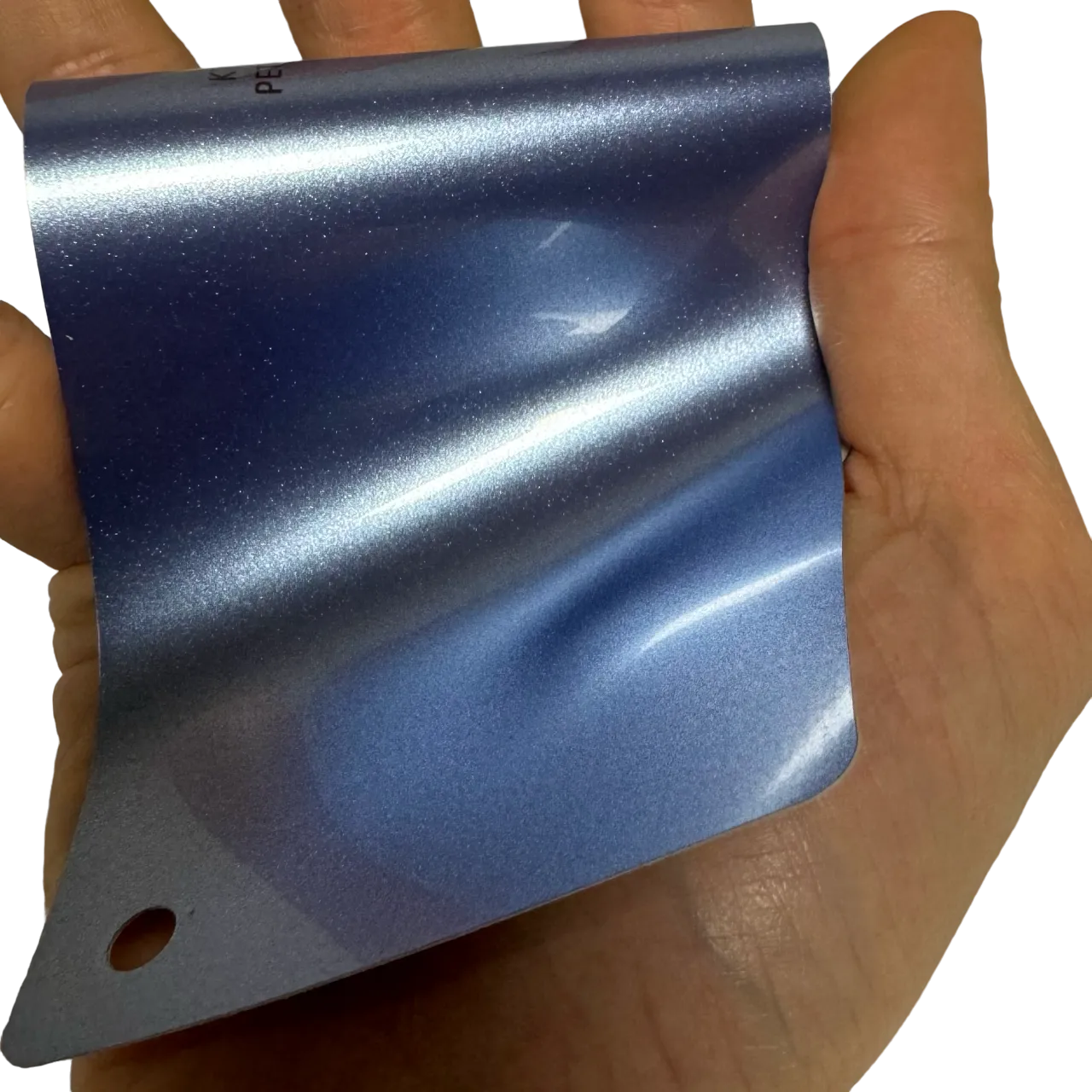 Gloss Metallic Silver Lake Blue Vinyl Wrap