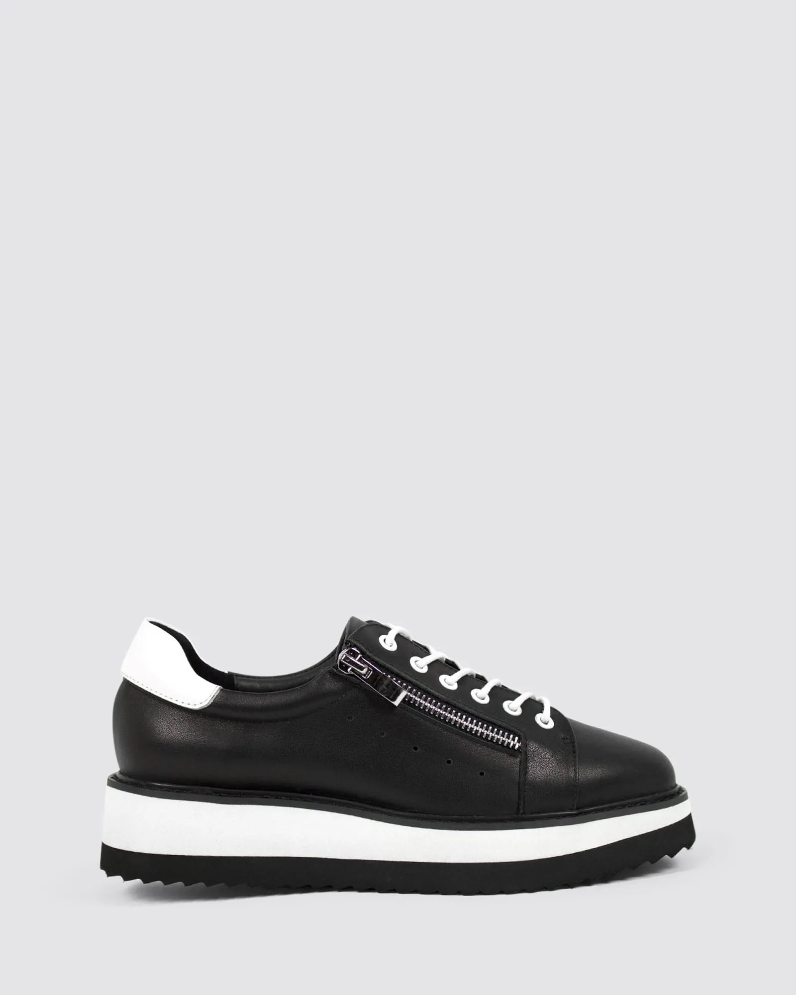 GOODLUCK PLATFORM SNEAKERS BLACK LEATHER