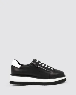 GOODLUCK PLATFORM SNEAKERS BLACK LEATHER