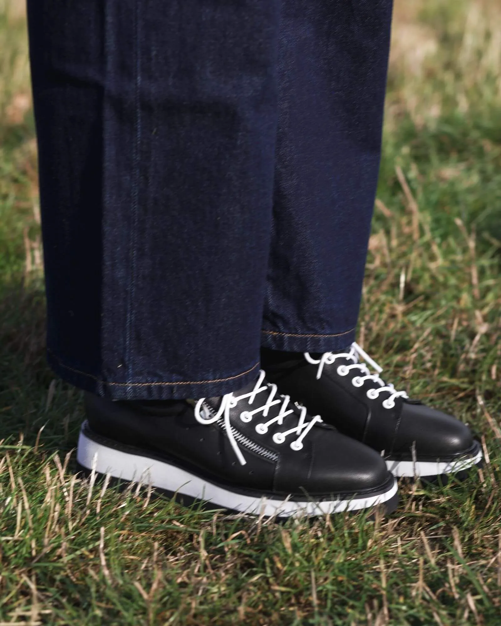 GOODLUCK PLATFORM SNEAKERS BLACK LEATHER