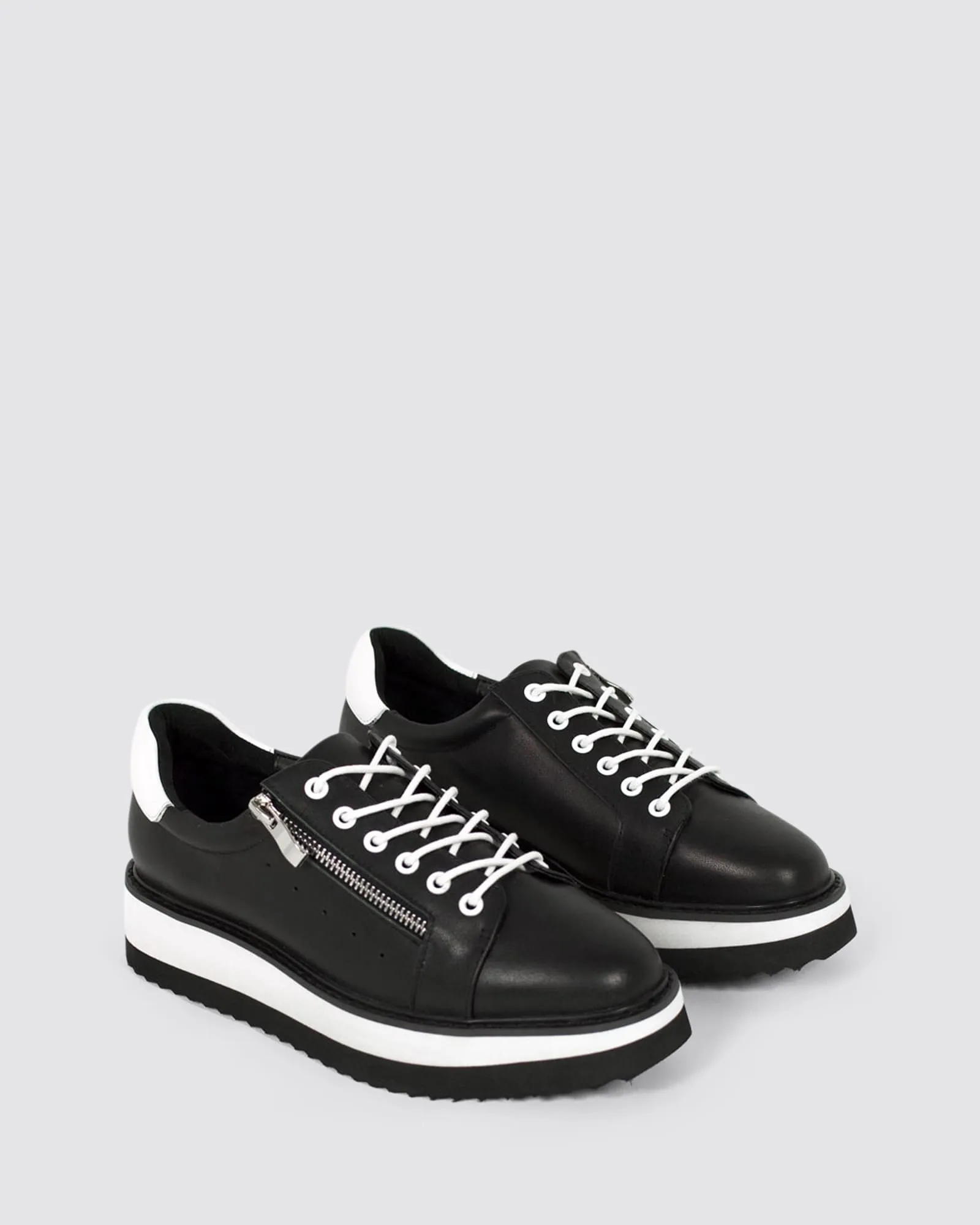 GOODLUCK PLATFORM SNEAKERS BLACK LEATHER