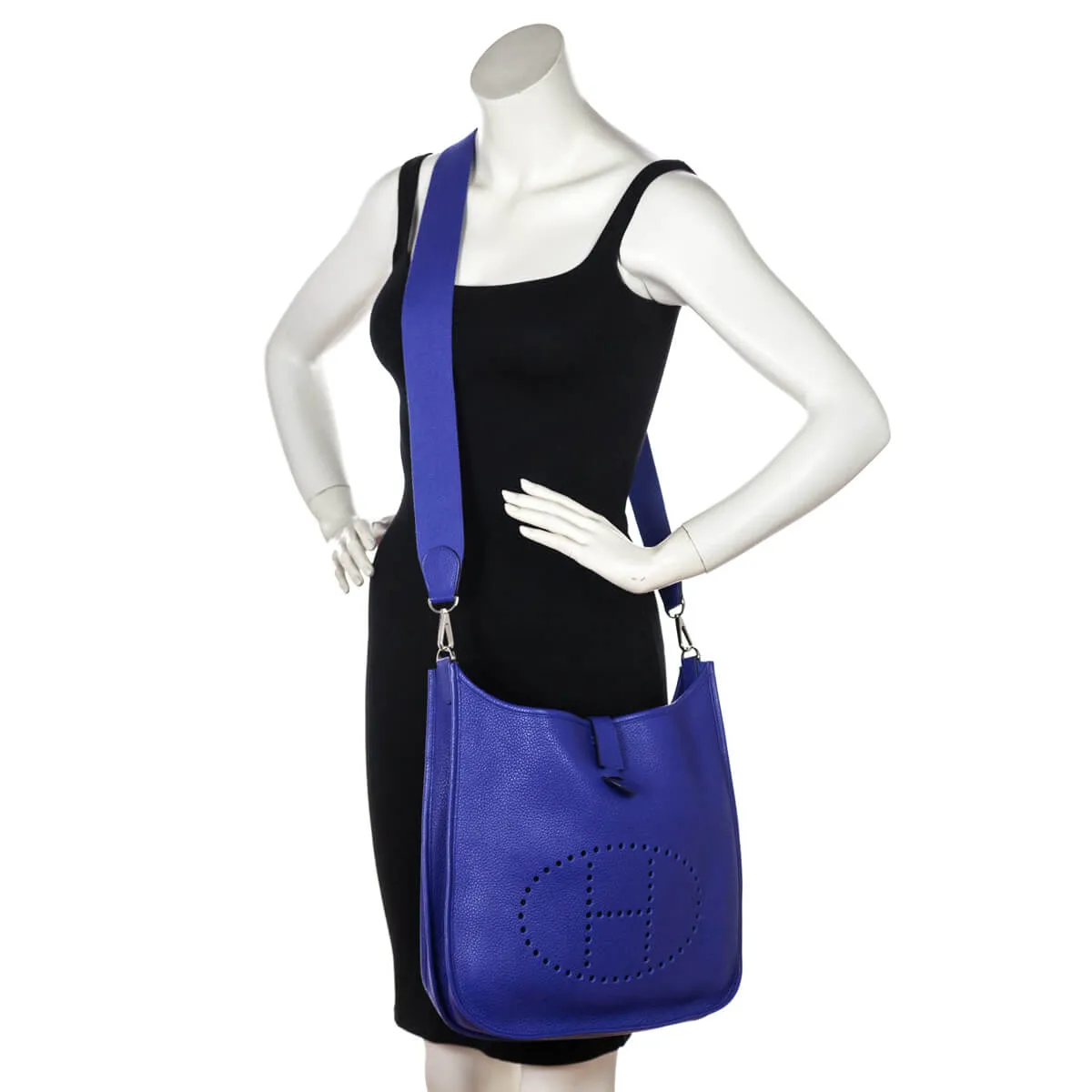 Hermes Bleu Royal Clemence Evelyne III GM