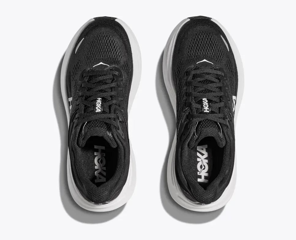Hoka Bondi 9 Wide Running Shoe - Black / White
