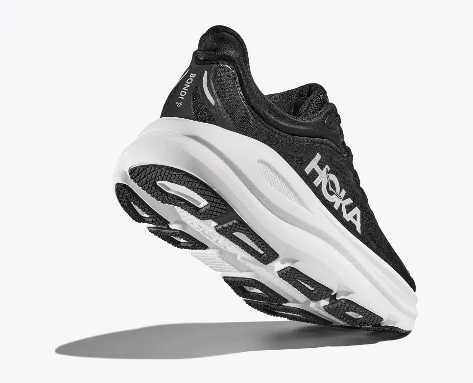 Hoka Bondi 9 Wide Running Shoe - Black / White