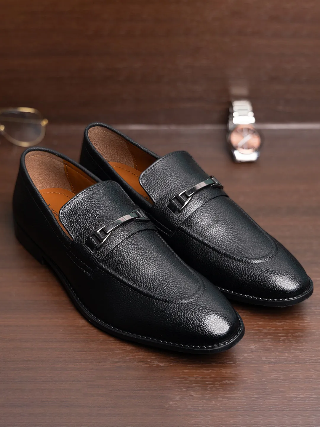 Jet Black Handcrafted Slipon Style Comfortable Moccasins