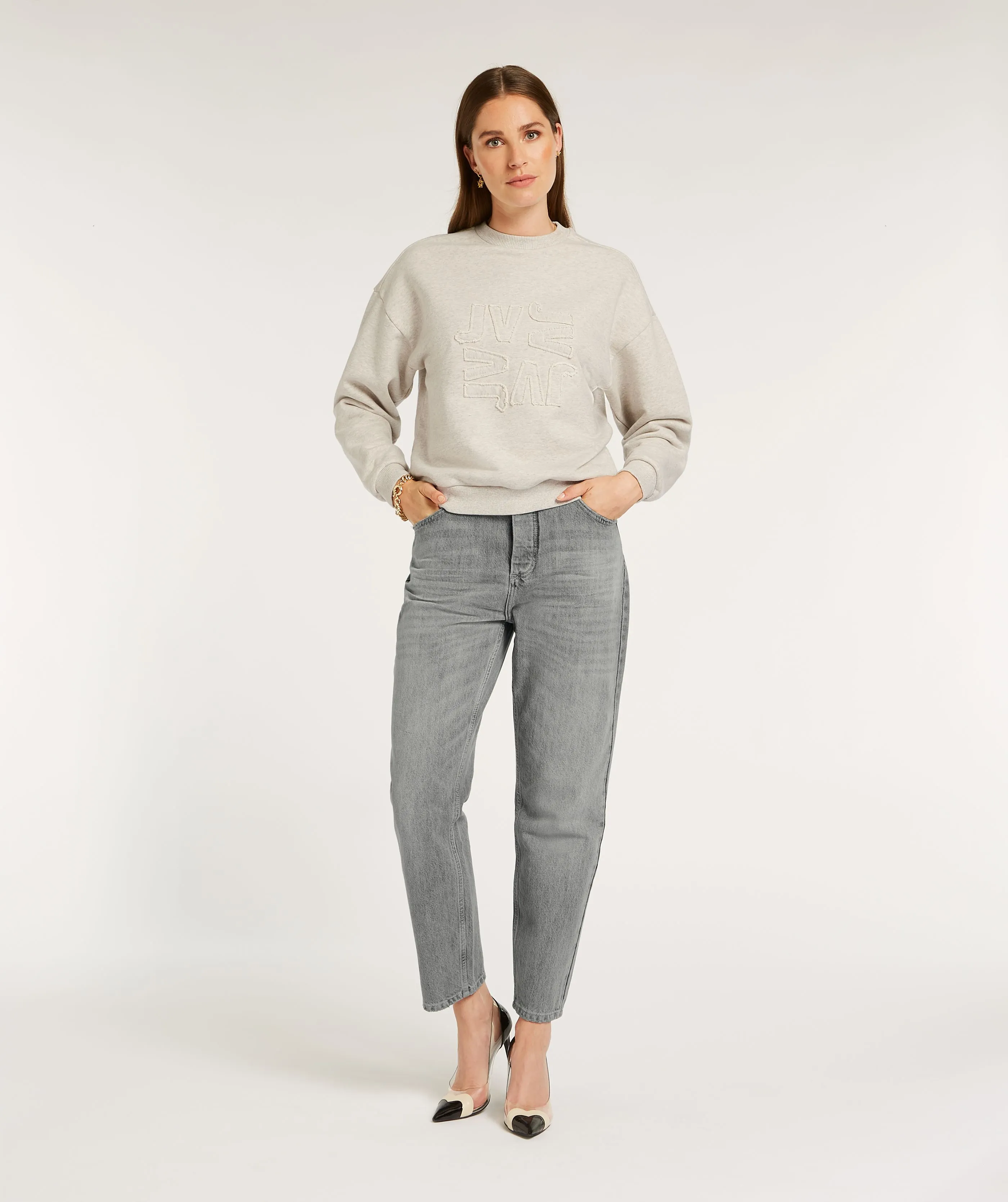 LENTHE regular fit sweater - salt melange