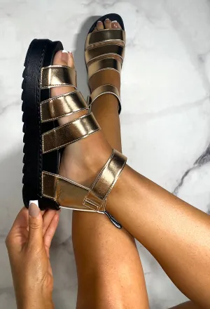 Lucky Moment Rose Gold Chunky Sandals