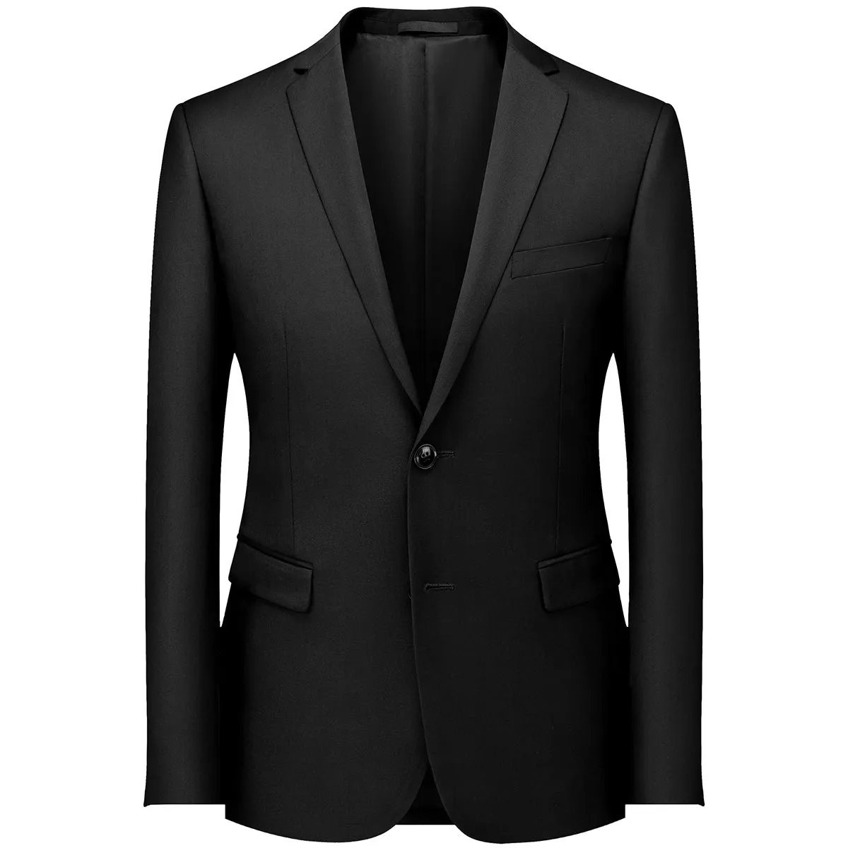 Men's 2-Piece Classic Two Button Casual Black Suit
