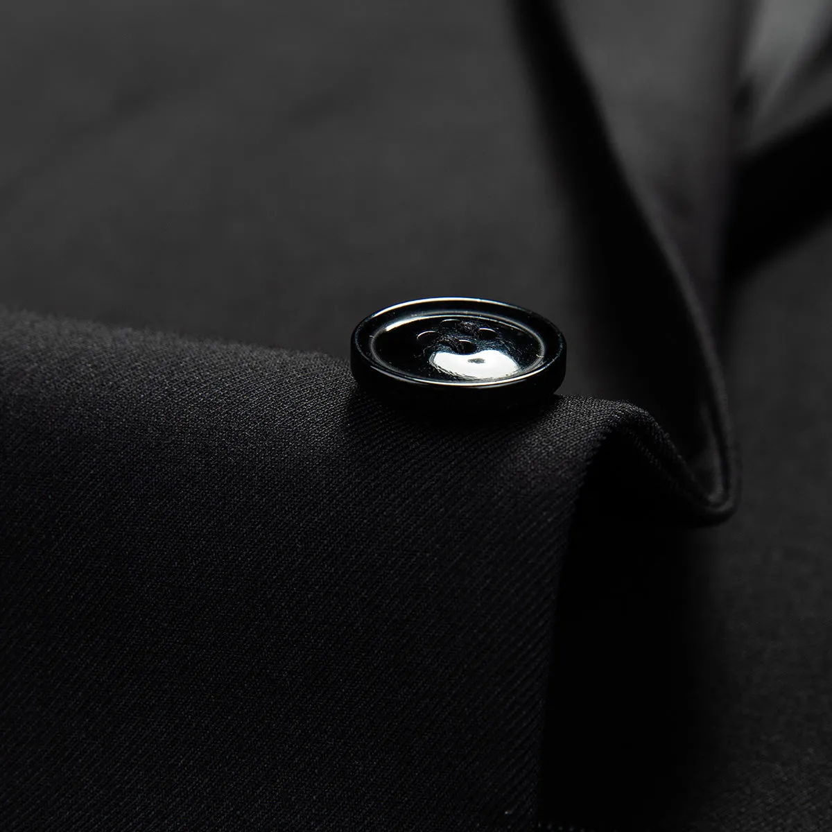 Men's 2-Piece Classic Two Button Casual Black Suit