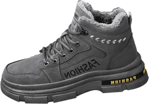 Men's Work Boots Slip On Hiking Sneakers Fur Lined Ankle Boot Women's Safety Shoes Composite Toe Platform Sneakers Indestructible Hike Grounded Footwear