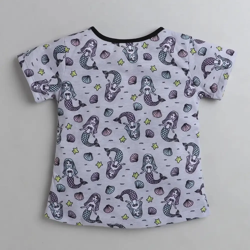 Mermaid Printed Bow Top