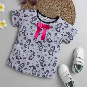Mermaid Printed Bow Top
