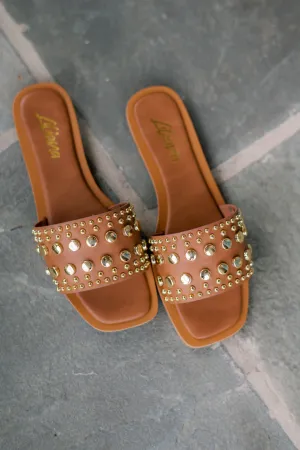 Mindee Studded Sandal- Tan