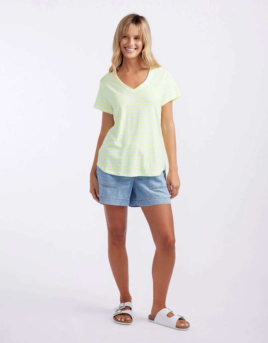 Neon Vee Tee - Neon Yellow