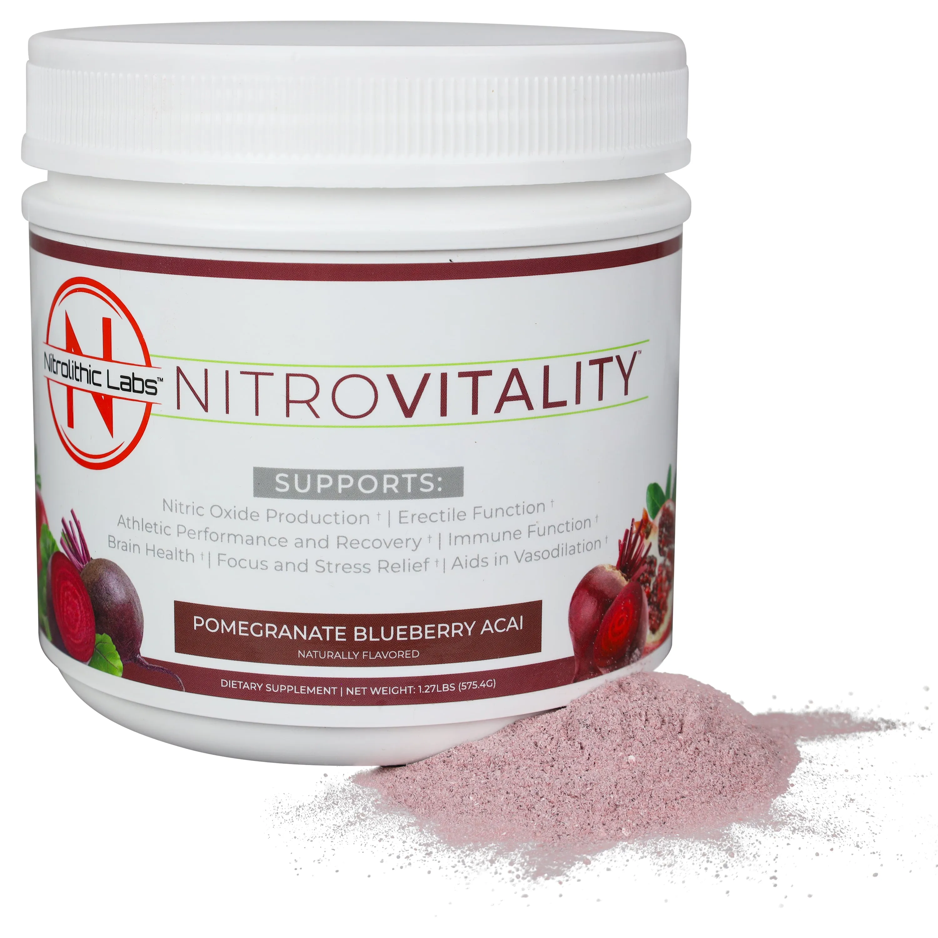 Nitrolithic Labs | Nitrovitality | Potent Nitric Oxide Pre-Workout | Caffeine-Free | 60 Servings