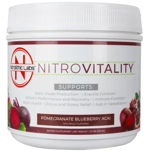 Nitrolithic Labs | Nitrovitality | Potent Nitric Oxide Pre-Workout | Caffeine-Free | 60 Servings