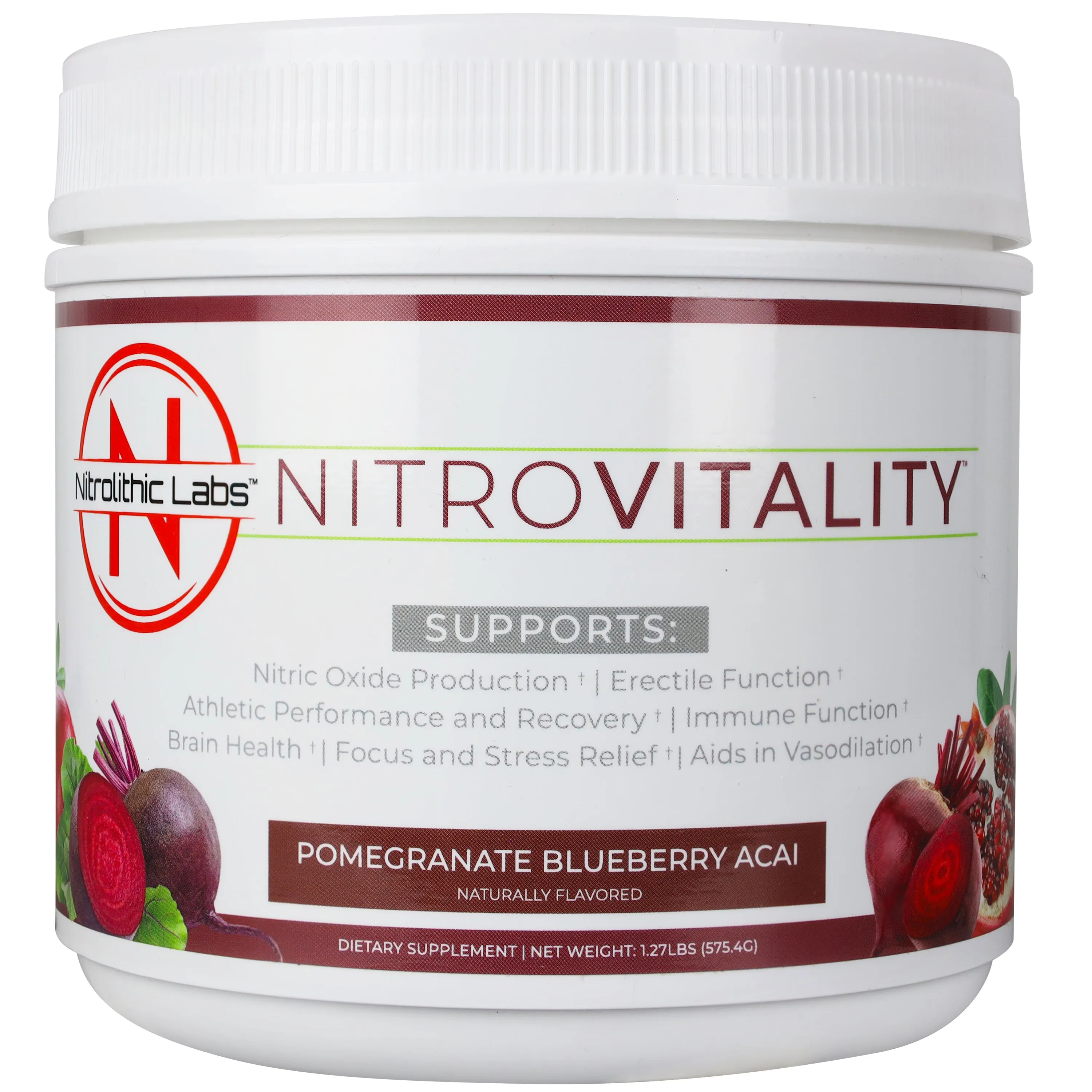 Nitrolithic Labs | Nitrovitality | Potent Nitric Oxide Pre-Workout | Caffeine-Free | 60 Servings