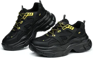 Nutropa Steel Toe Boots for Men, Lightweight Safety Work Shoes, Comfortable Breathable Composite Toe Boots Slip-Resistant Indestructible Shoes