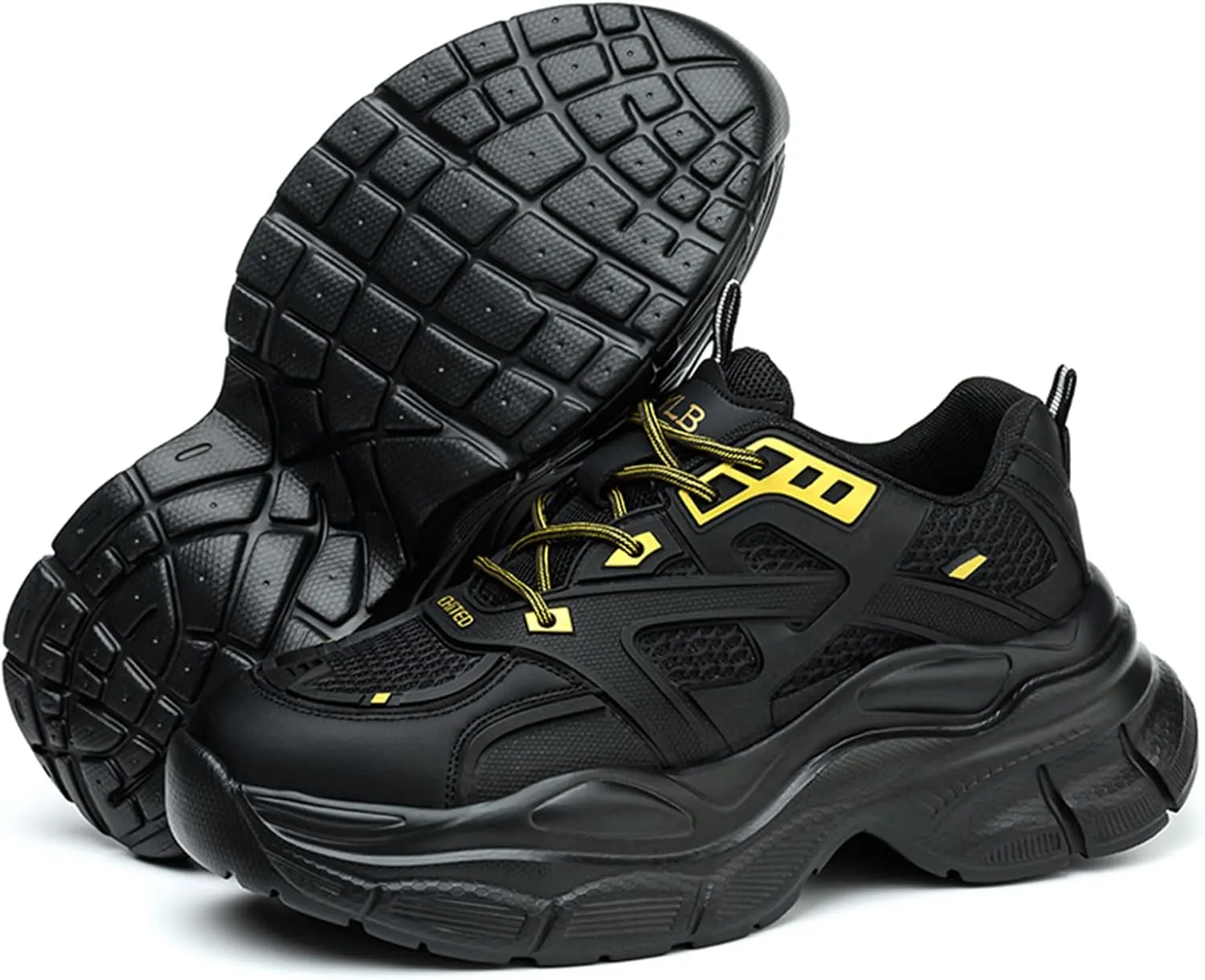 Nutropa Steel Toe Boots for Men, Lightweight Safety Work Shoes, Comfortable Breathable Composite Toe Boots Slip-Resistant Indestructible Shoes