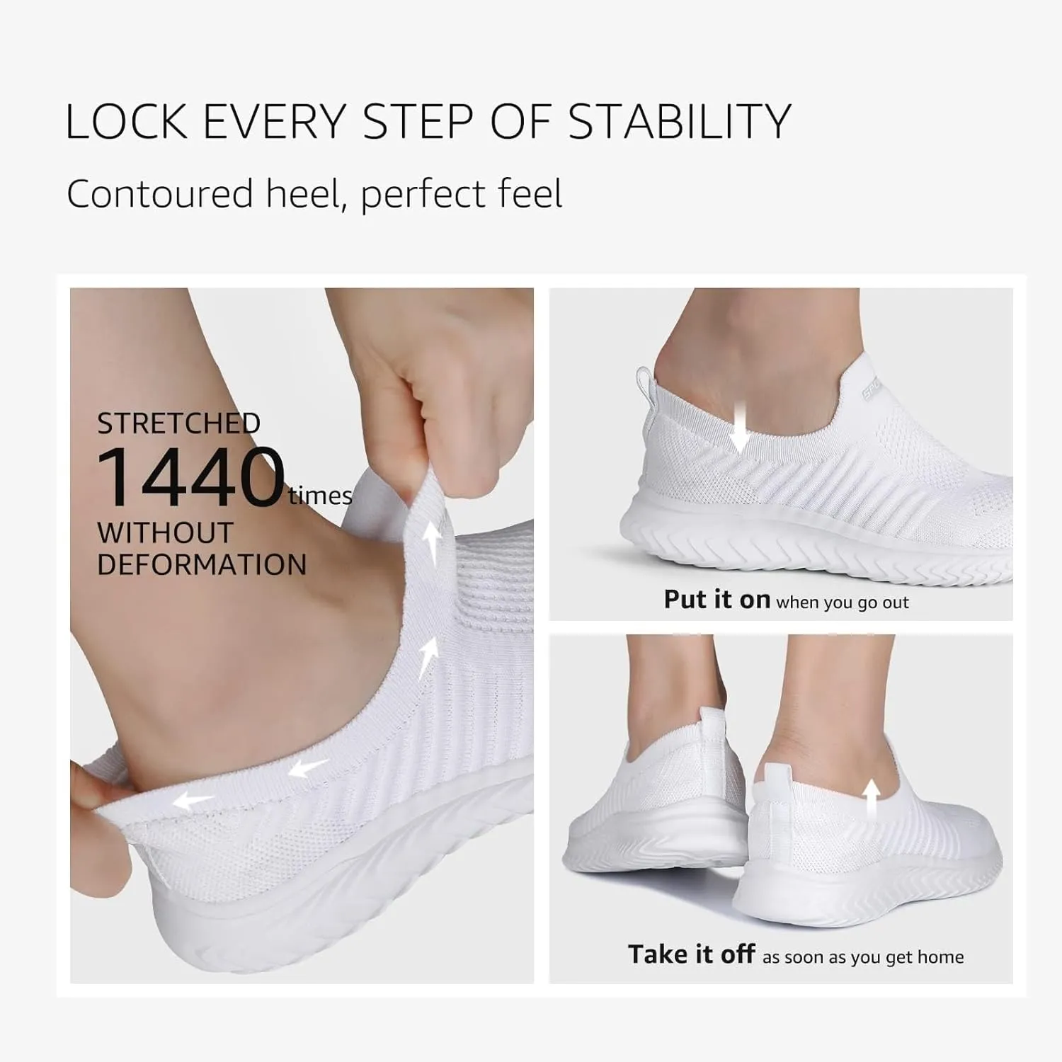 Orthopedic Walking Shoes for Diabetic Women Slip On Sneakers with Arch Support Comfortable Casual Loafers Plantar Fasciitis Foot Heel Pain Relief