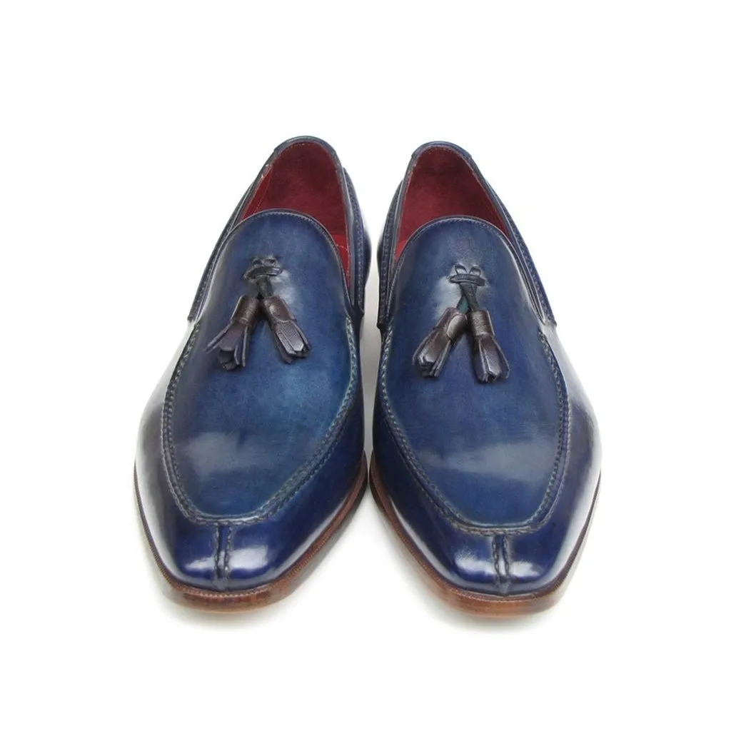 Paul Parkman Men's Tassel Loafer Blue Leather (ID#083-BLU)