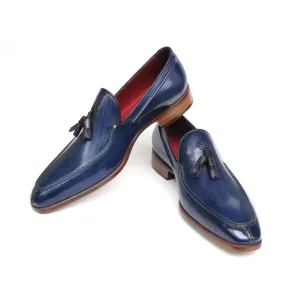 Paul Parkman Men's Tassel Loafer Blue Leather (ID#083-BLU)