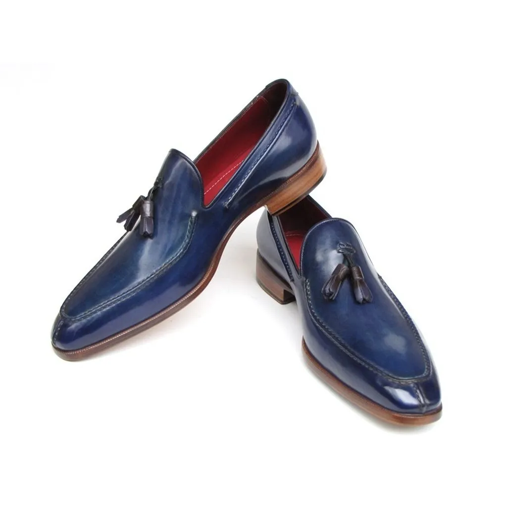 Paul Parkman Men's Tassel Loafer Blue Leather (ID#083-BLU)