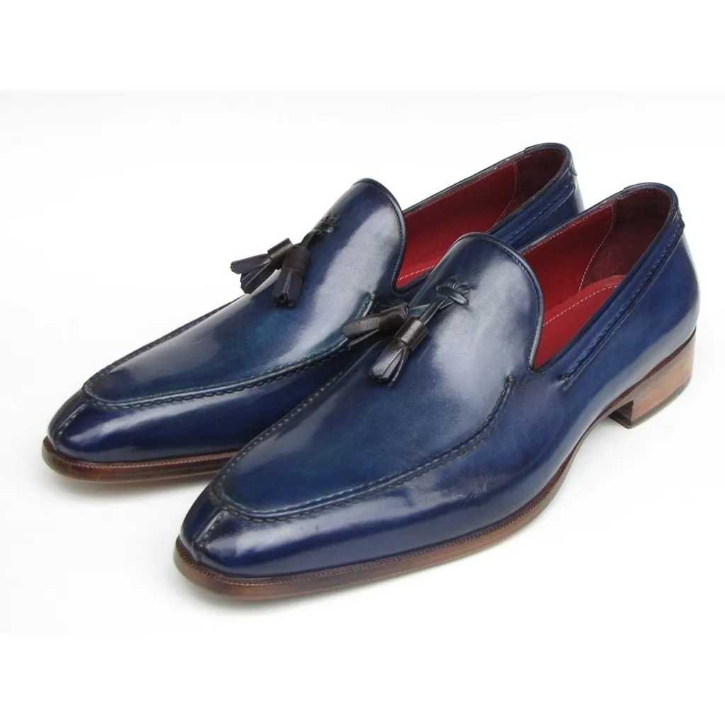 Paul Parkman Men's Tassel Loafer Blue Leather (ID#083-BLU)