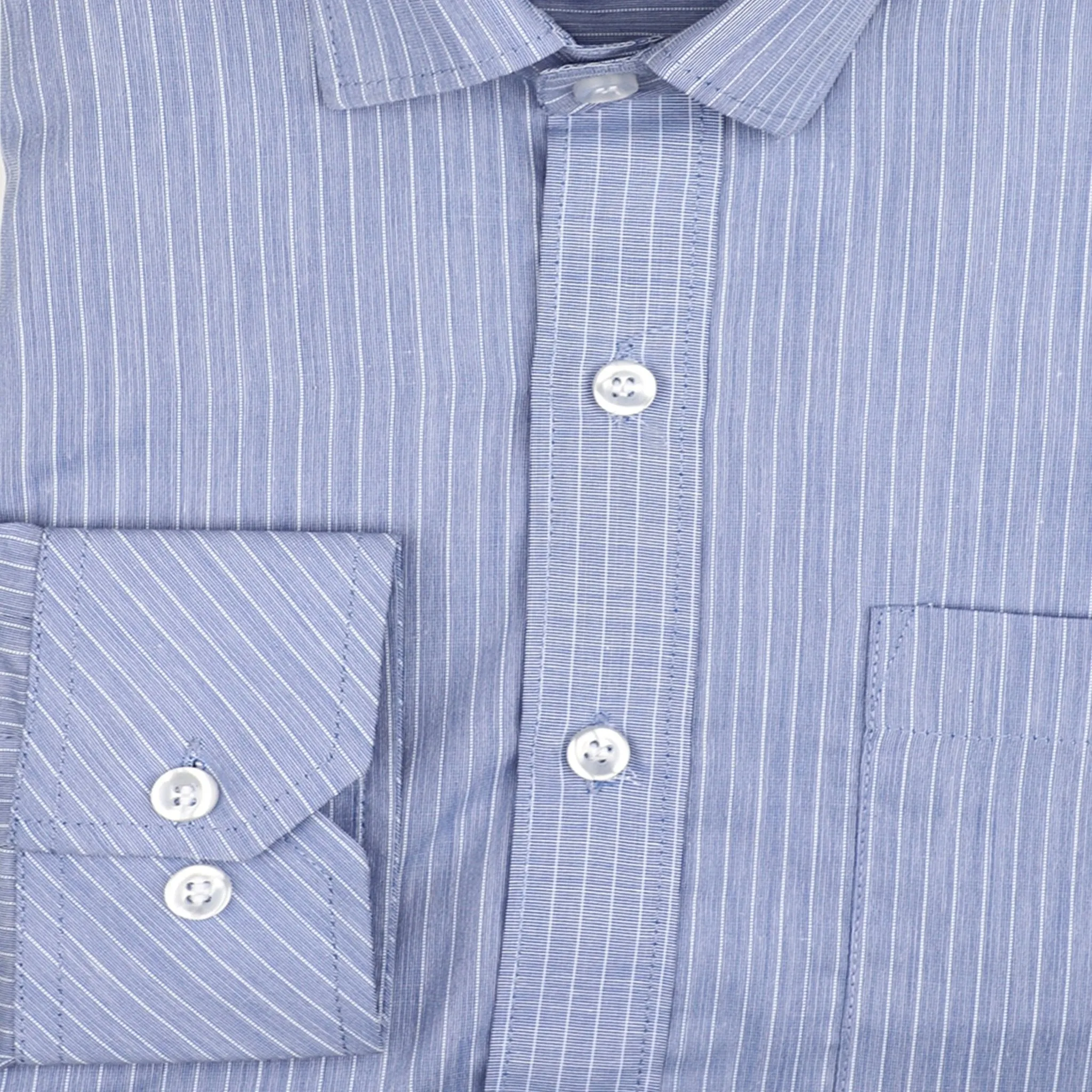 Prestige Blue Striped Cotton Shirt
