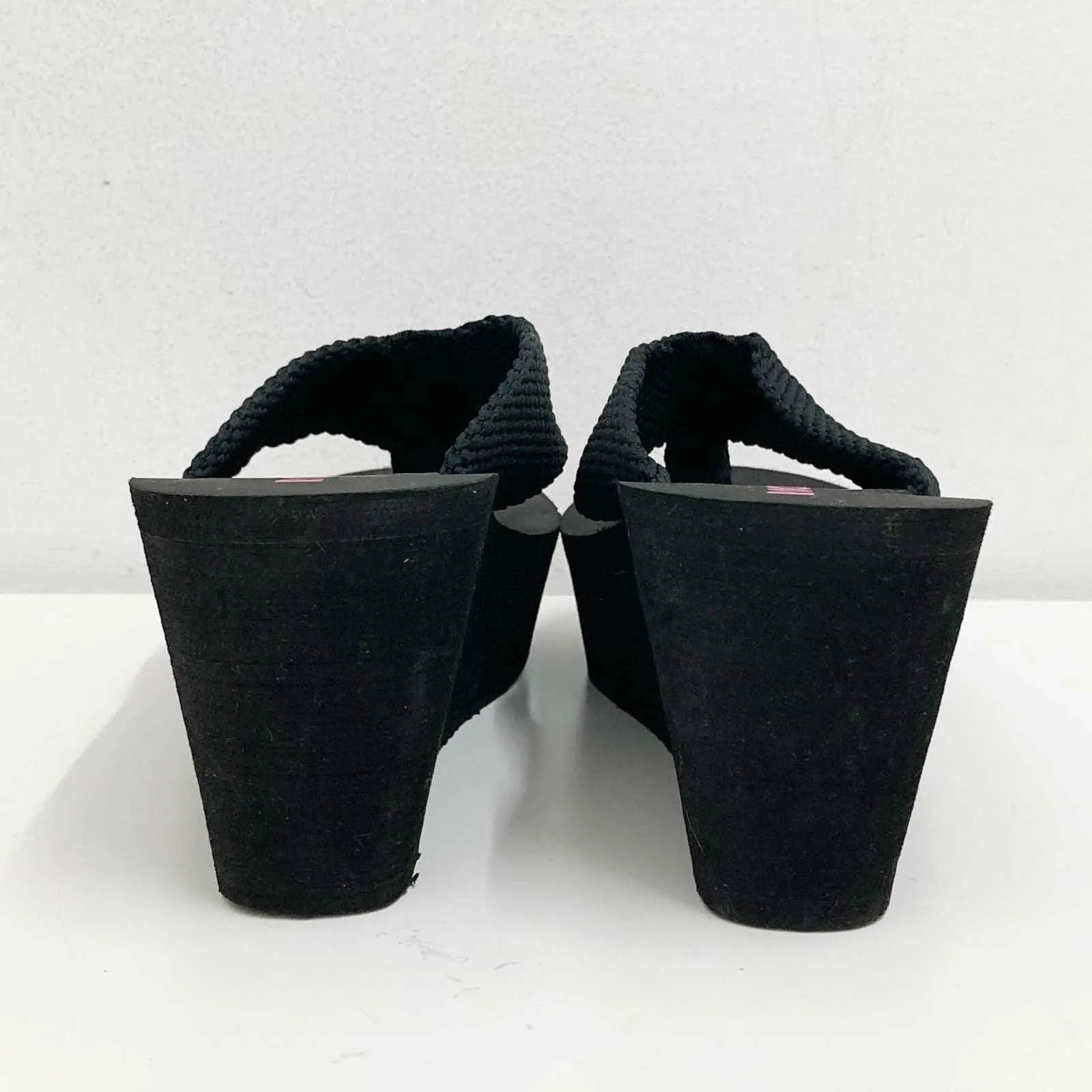 Rocket Dog Black Wedge Platform Flip Flops UK 8