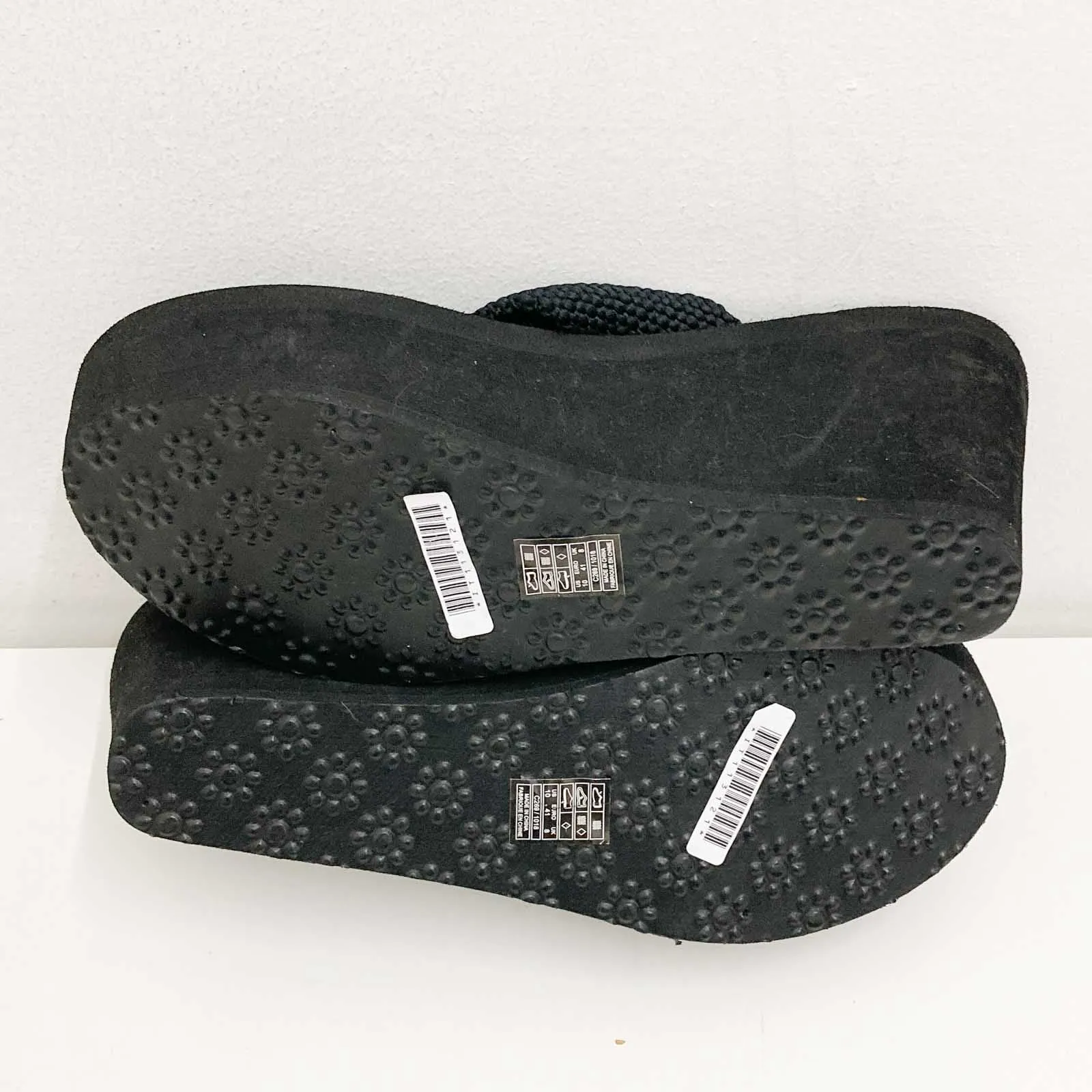 Rocket Dog Black Wedge Platform Flip Flops UK 8
