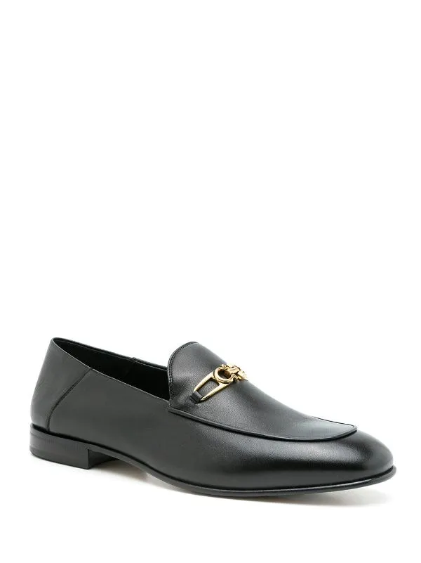 SALVATORE FERRAGAMO Melbourne Leather Loafers Black