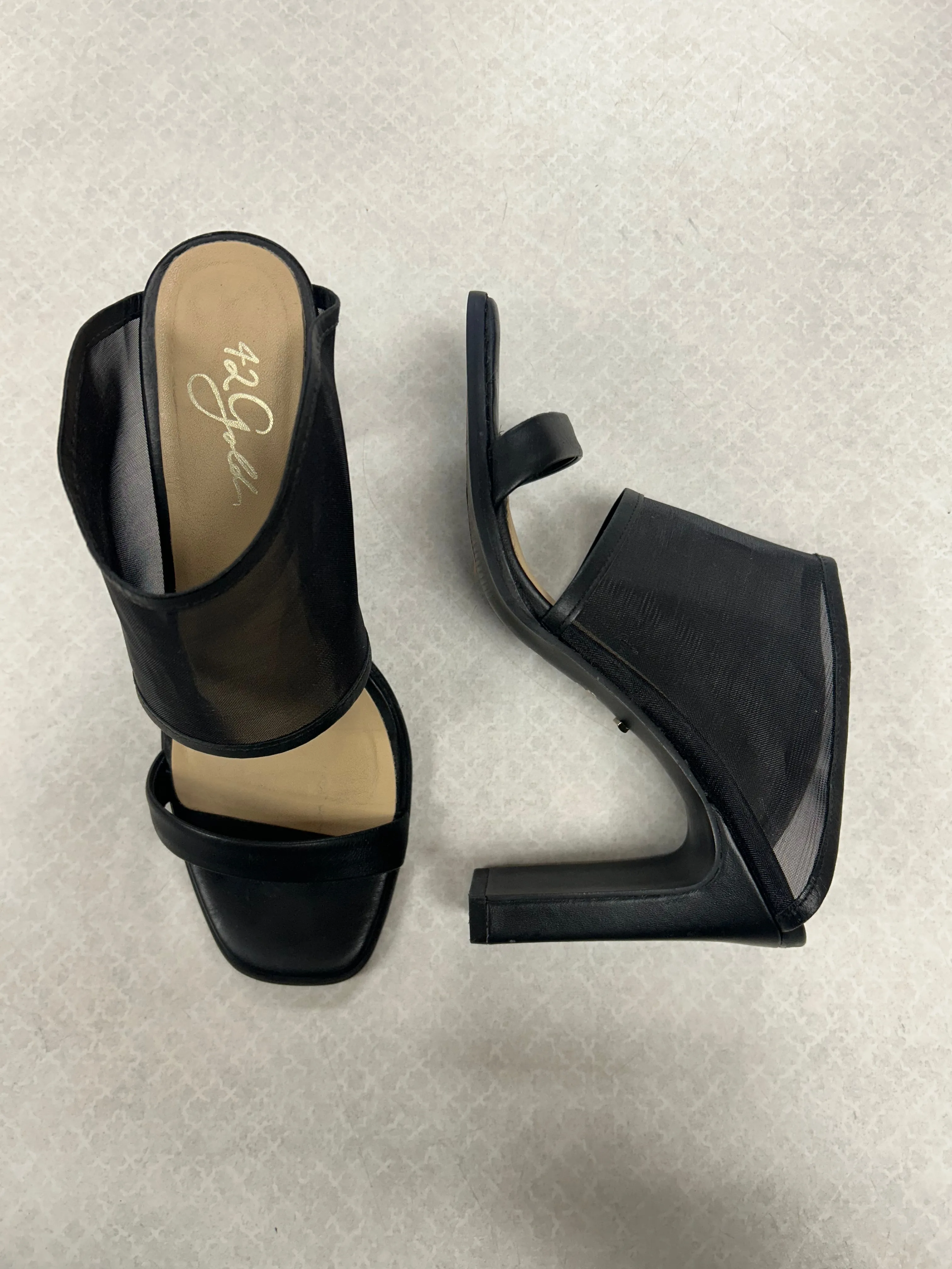 Sandals Heels Block By Clothes Mentor In Black, Size:6.5