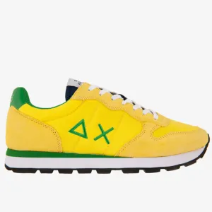 Scarpe Uomo Sun68 Sneakers Tom Solid Nylon Giallo-Verde