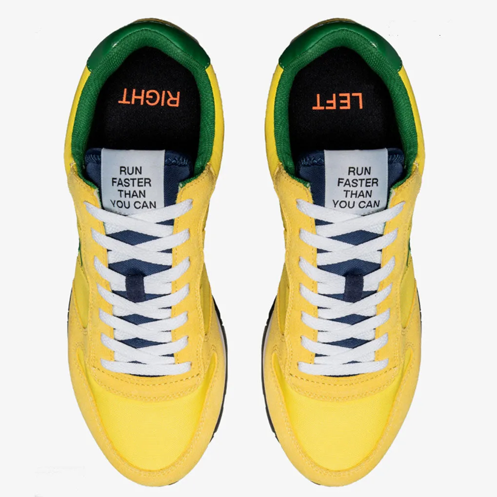 Scarpe Uomo Sun68 Sneakers Tom Solid Nylon Giallo-Verde