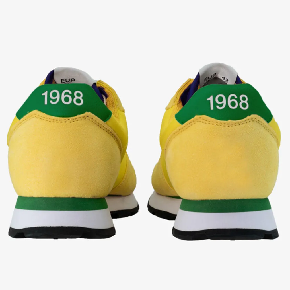 Scarpe Uomo Sun68 Sneakers Tom Solid Nylon Giallo-Verde