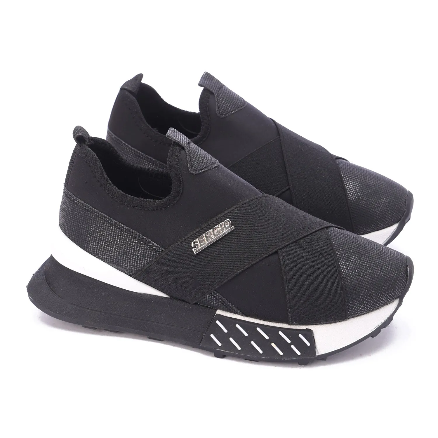 SERGIO Slip-On Sneakers-Black